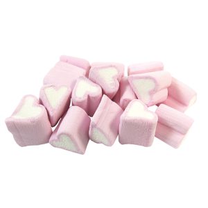 Pink and White Mini Marshmallow Hearts